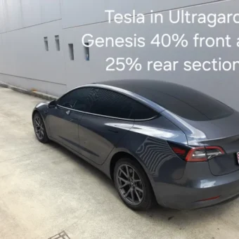Ceramic window tint on Tesla in Redland Bay