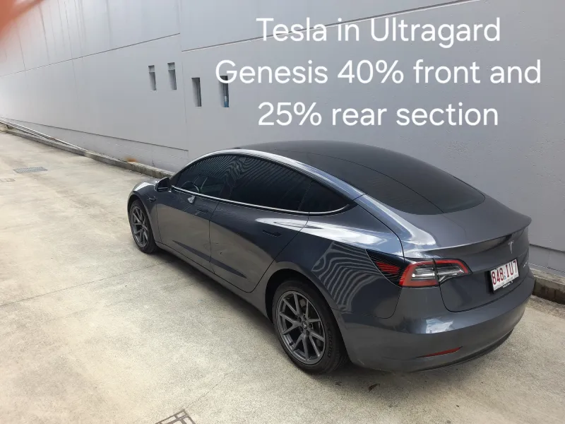 Ceramic window tint on Tesla in Redland Bay