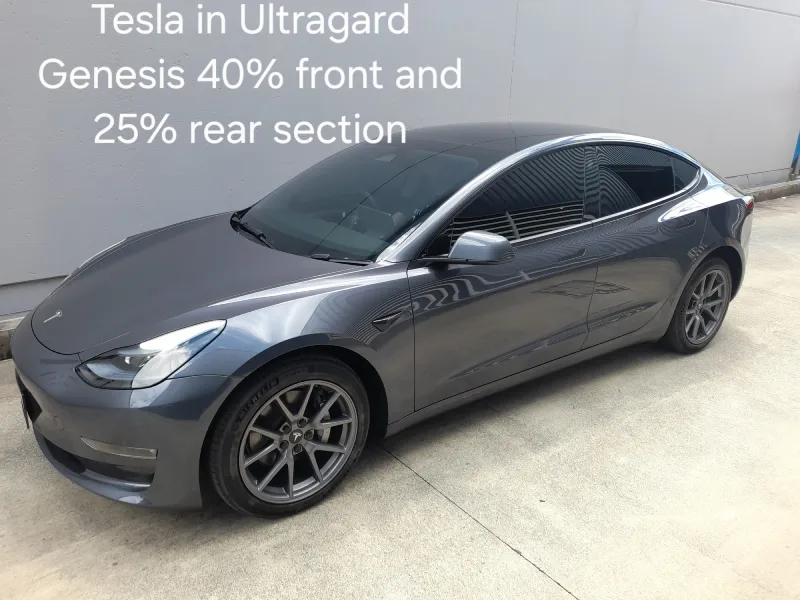Ceramic window tint on Tesla in Victoria Point
